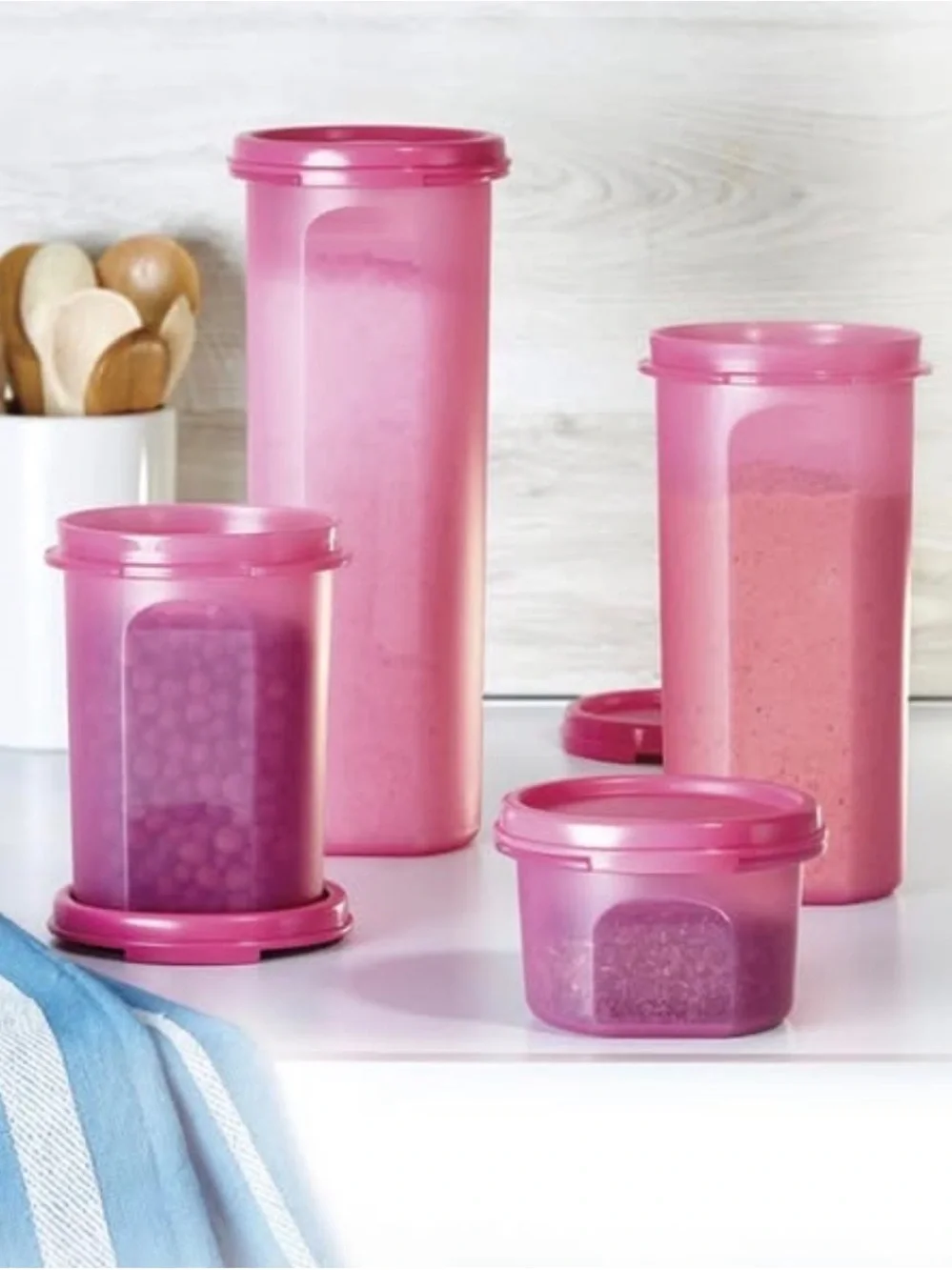 Set of Pink Airtight Storage Containers